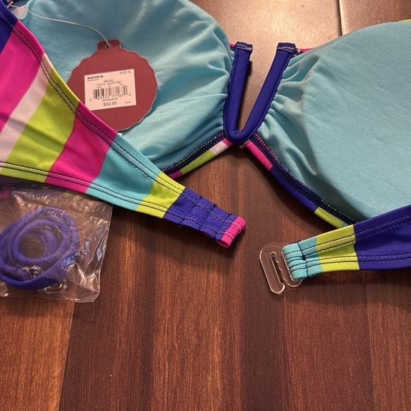SO Multicolored swimwear Bikini Top Size XL - Picture 4 of 4